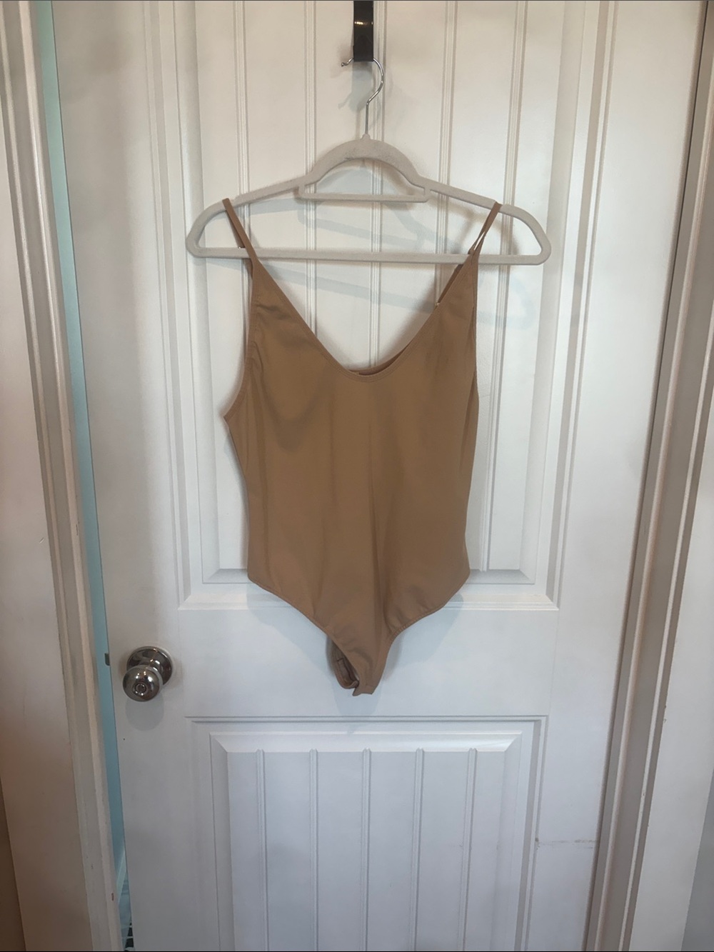 Free People Camel/Tan Scoop Neck Bandeau Bodysuit